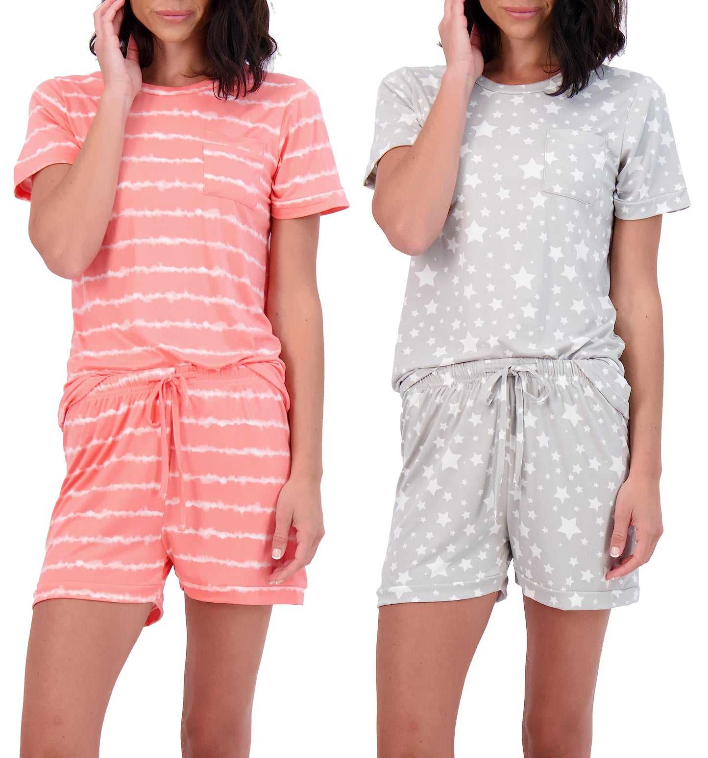 Women’s Short Sleeve Top with Shorts Pajama Set
